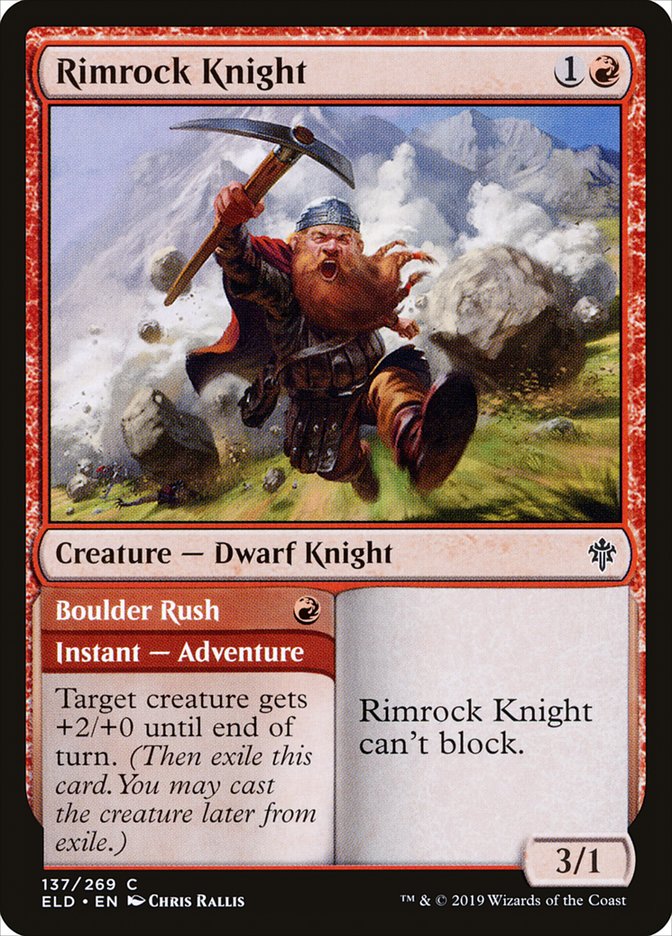 Rimrock Knight // Boulder Rush [Throne of Eldraine] | Black Swamp Games