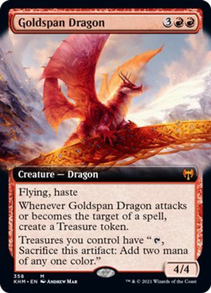 Goldspan Dragon (Extended Art) [Kaldheim] | Black Swamp Games