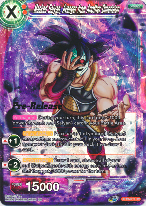 Masked Saiyan, Avenger from Another Dimension (BT13-003) [Supreme Rivalry Prerelease Promos] | Black Swamp Games