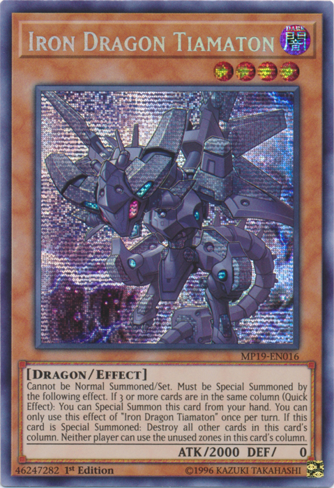 Iron Dragon Tiamaton [MP19-EN016] Prismatic Secret Rare | Black Swamp Games