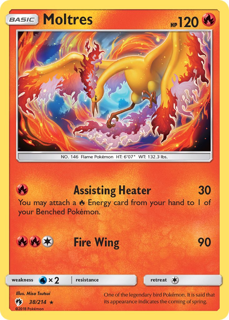 Moltres (38/214) (Let's Play, Eevee) Cracked Ice Holo) (Theme Deck Exclusive) [Sun & Moon: Lost Thunder] | Black Swamp Games