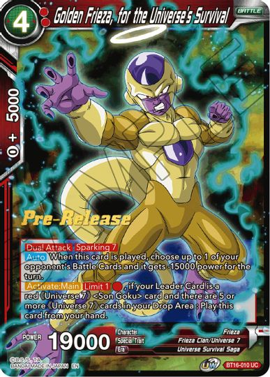 Golden Frieza, for the Universe's Survival (BT16-010) [Realm of the Gods Prerelease Promos] | Black Swamp Games