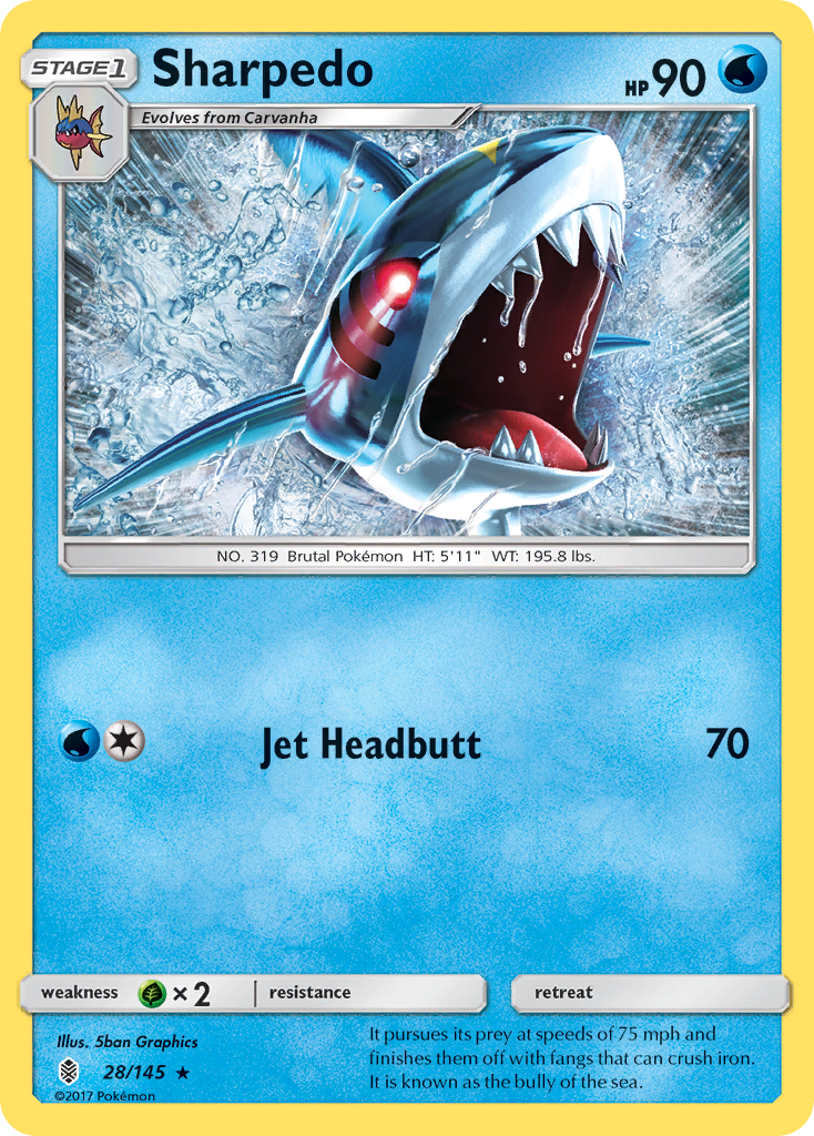 Sharpedo (28/145) [Sun & Moon: Guardians Rising] | Black Swamp Games