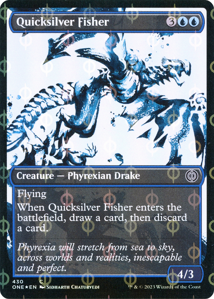 Quicksilver Fisher (Showcase Ichor Step-and-Compleat Foil) [Phyrexia: All Will Be One] | Black Swamp Games