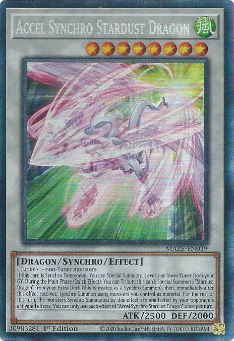 Accel Synchro Stardust Dragon [MAZE-EN019] Collector's Rare | Black Swamp Games