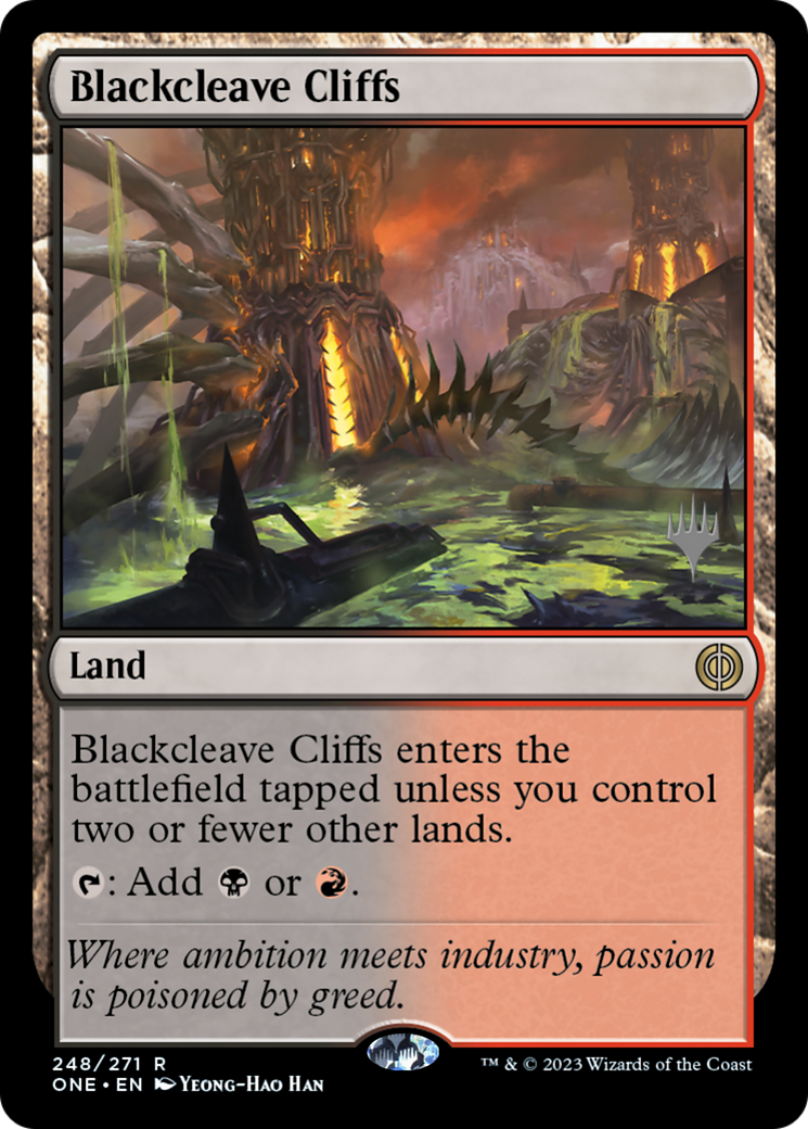 Blackcleave Cliffs (Promo Pack) [Phyrexia: All Will Be One Promos] | Black Swamp Games