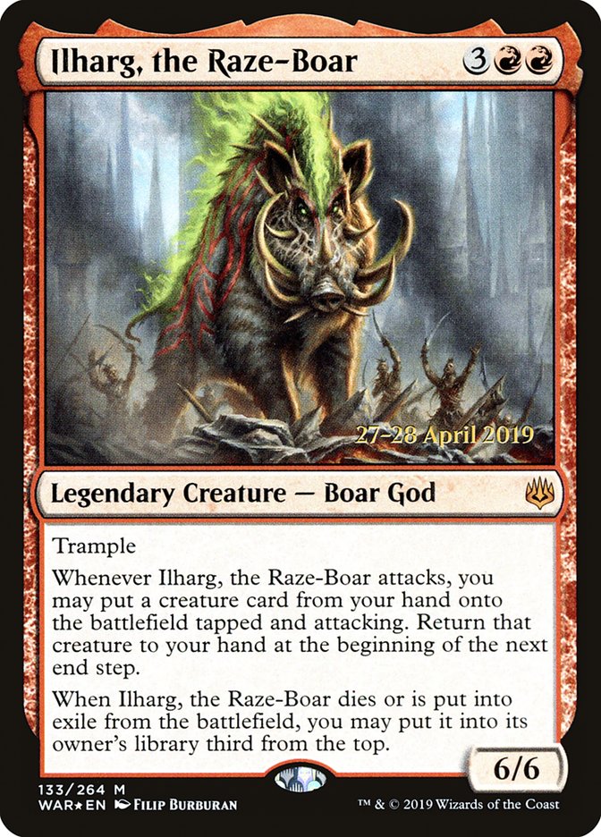 Ilharg, the Raze-Boar  [War of the Spark Prerelease Promos] | Black Swamp Games