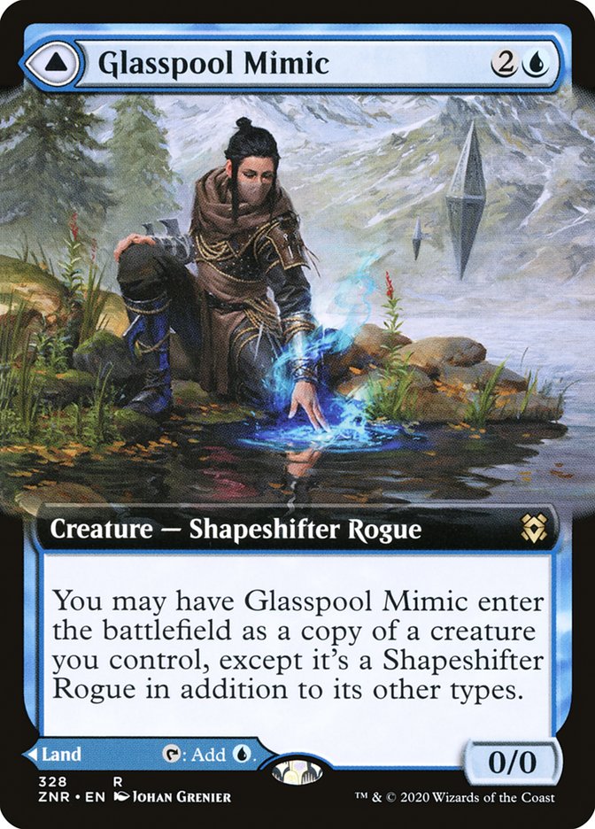 Glasspool Mimic // Glasspool Shore (Extended Art) [Zendikar Rising] | Black Swamp Games