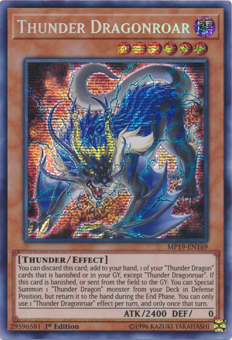 Thunder Dragonroar [MP19-EN169] Prismatic Secret Rare | Black Swamp Games