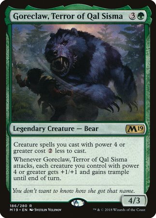 Goreclaw, Terror of Qal Sisma [Core Set 2019] | Black Swamp Games