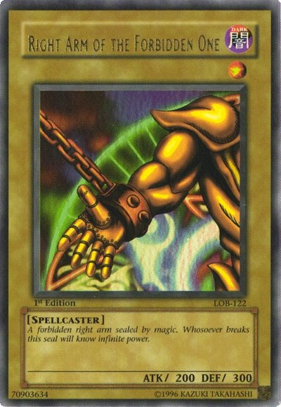 Right Arm of the Forbidden One [LOB-122] Ultra Rare | Black Swamp Games