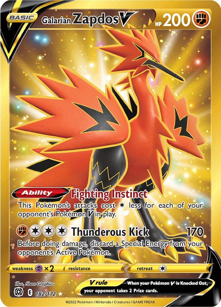 Galarian Zapdos V (182/172) [Sword & Shield: Brilliant Stars] | Black Swamp Games