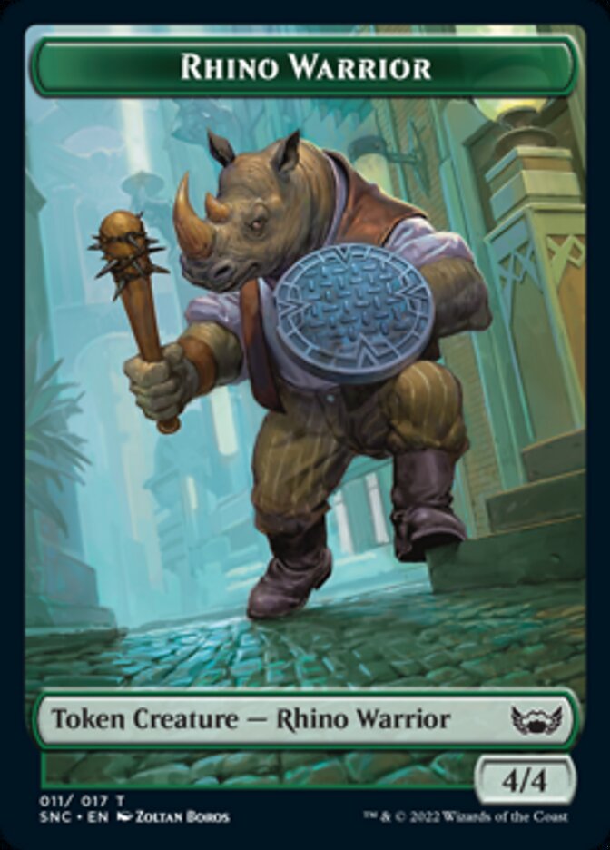 Rhino Warrior Token [Streets of New Capenna Tokens] | Black Swamp Games