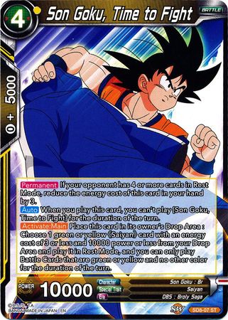 Son Goku, Time to Fight (Starter Deck - Rising Broly) [SD8-07] | Black Swamp Games