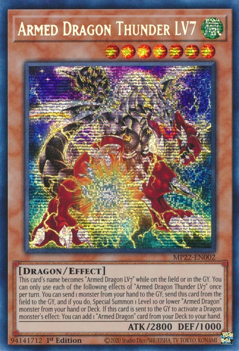 Armed Dragon Thunder LV7 [MP22-EN002] Prismatic Secret Rare | Black Swamp Games