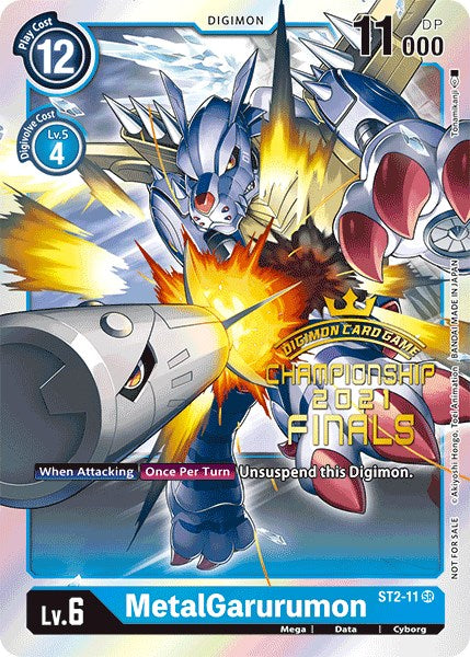 MetalGarurumon [ST2-11] (2021 Championship Finals Event Pack Alt-Art Gold Stamp Set) [Starter Deck: Cocytus Blue Promos] | Black Swamp Games