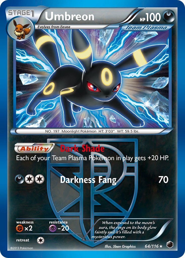 Umbreon (64/116) (Moltres Legendary Battle Deck) (Theme Deck Exclusive) [Black & White: Plasma Freeze] | Black Swamp Games