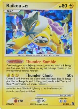 Raikou (16/132) (Cracked Ice Holo) [Diamond & Pearl: Secret Wonders] | Black Swamp Games