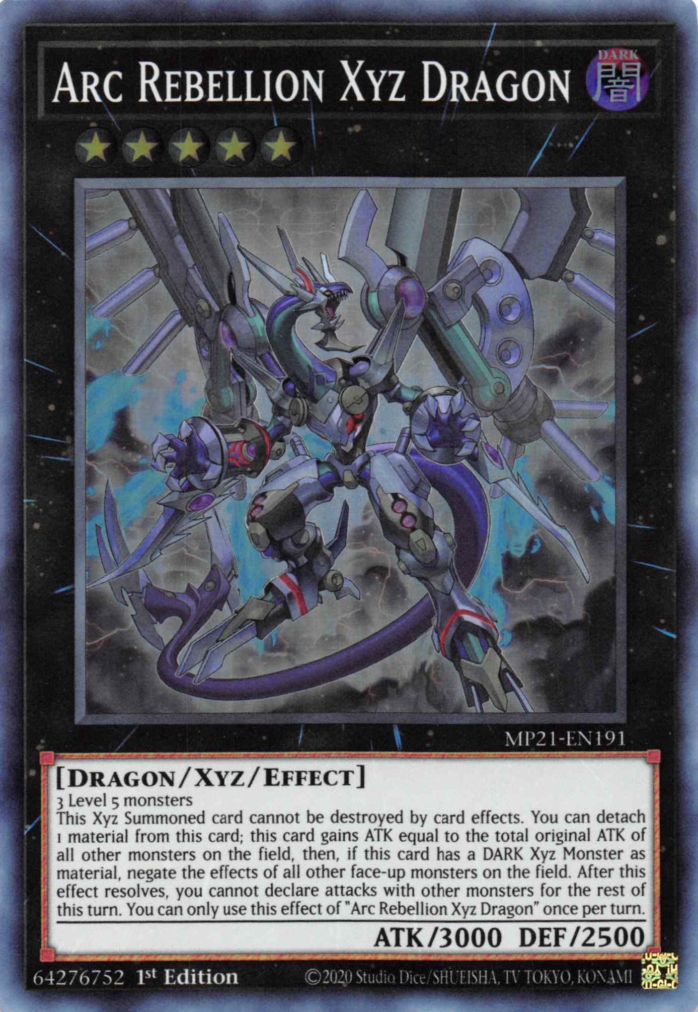 Arc Rebellion Xyz Dragon [MP21-EN191] Super Rare | Black Swamp Games