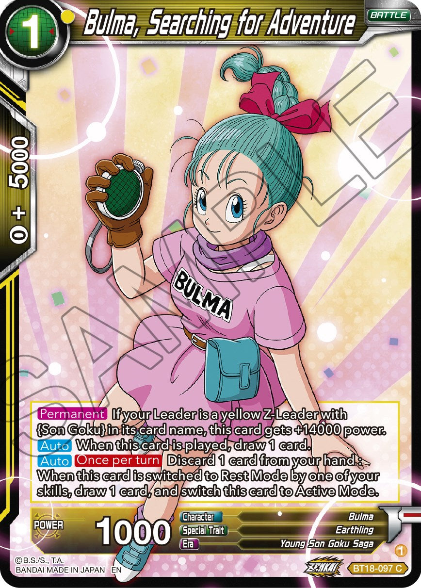 Bulma, Searching for Adventure (BT18-097) [Dawn of the Z-Legends] | Black Swamp Games