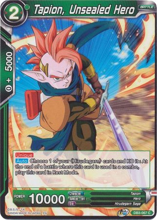 Tapion, Unsealed Hero [DB3-067] | Black Swamp Games