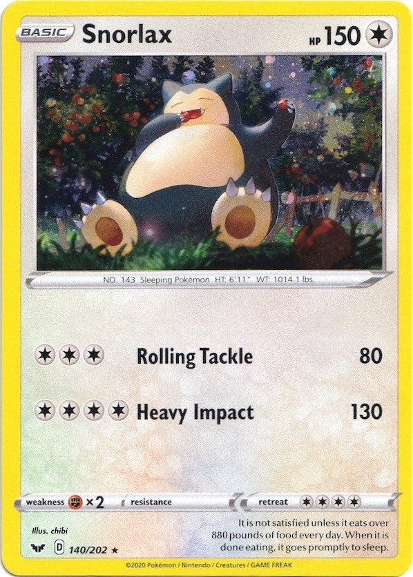 Snorlax (140/202) (Cosmos Holo) [Sword & Shield: Base Set] | Black Swamp Games