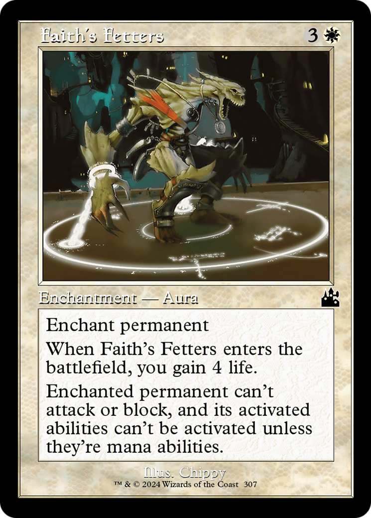 Faith's Fetters (Retro Frame) [Ravnica Remastered] | Black Swamp Games