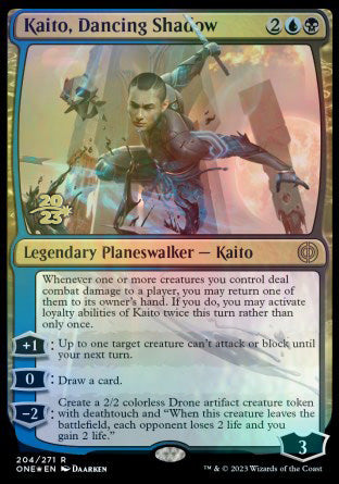 Kaito, Dancing Shadow [Phyrexia: All Will Be One Prerelease Promos] | Black Swamp Games