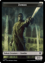 Salamander Warrior // Zombie Double-Sided Token [Murders at Karlov Manor Commander Tokens] | Black Swamp Games