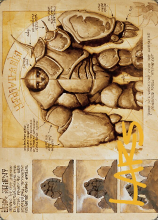 Precursor Golem Art Card (Gold-Stamped Signature) [The Brothers' War Art Series] | Black Swamp Games