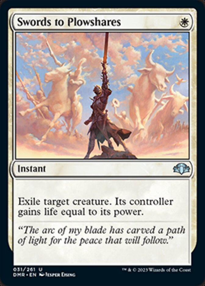 Swords to Plowshares [Dominaria Remastered] | Black Swamp Games