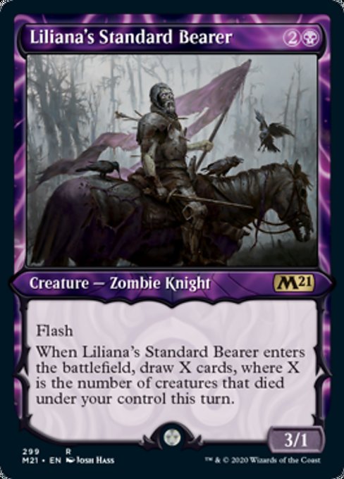 Liliana's Standard Bearer (Showcase) [Core Set 2021] | Black Swamp Games