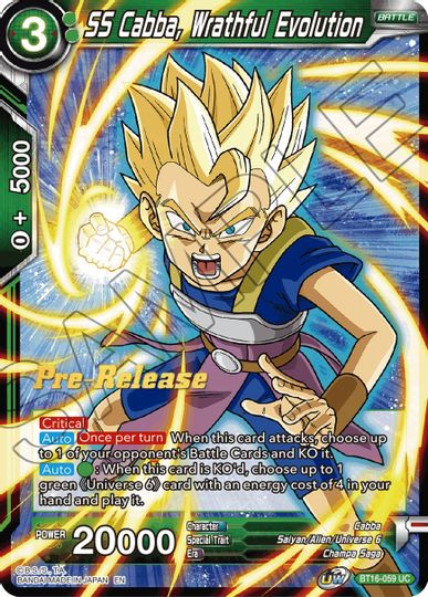 SS Cabba, Wrathful Evolution (BT16-059) [Realm of the Gods Prerelease Promos] | Black Swamp Games