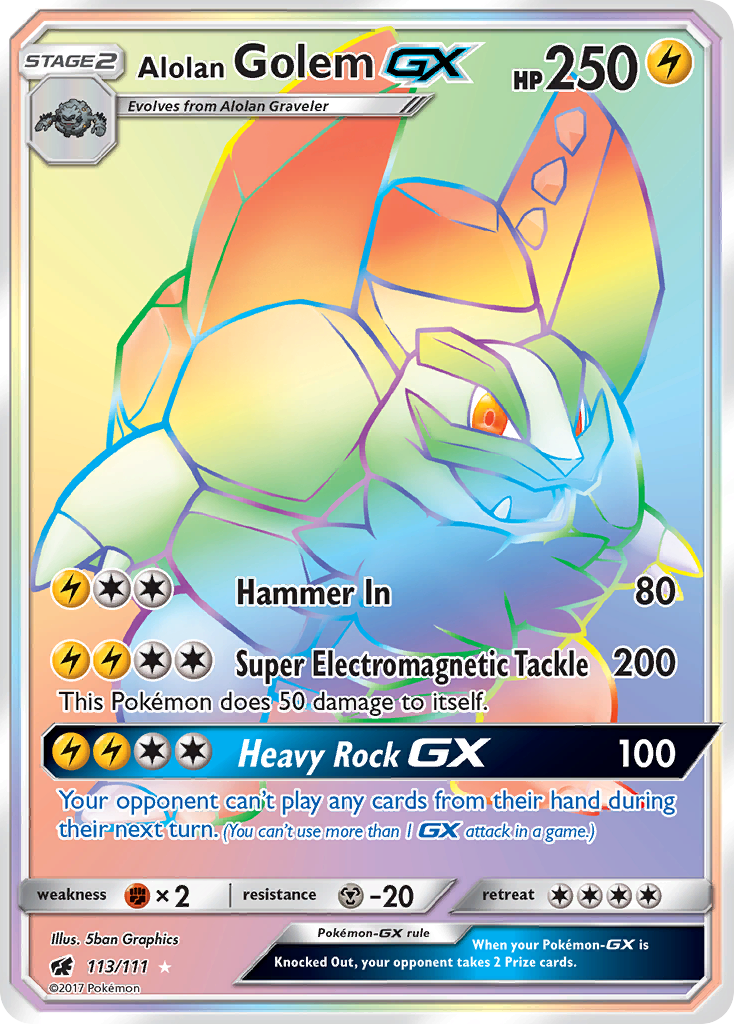 Alolan Golem GX (113/111) [Sun & Moon: Crimson Invasion] | Black Swamp Games