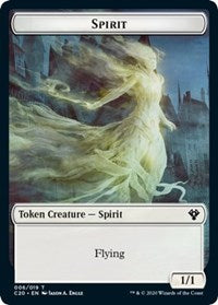 Spirit // Treasure Double-sided Token [Commander 2020 Tokens] | Black Swamp Games