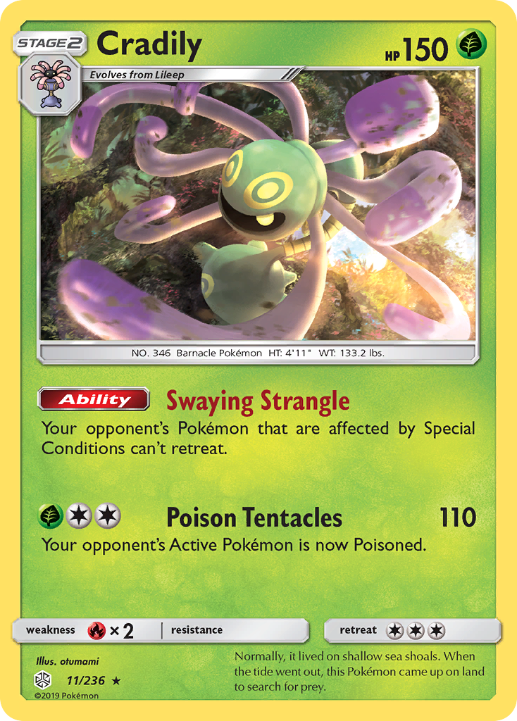 Cradily (11/236) [Sun & Moon: Cosmic Eclipse] | Black Swamp Games