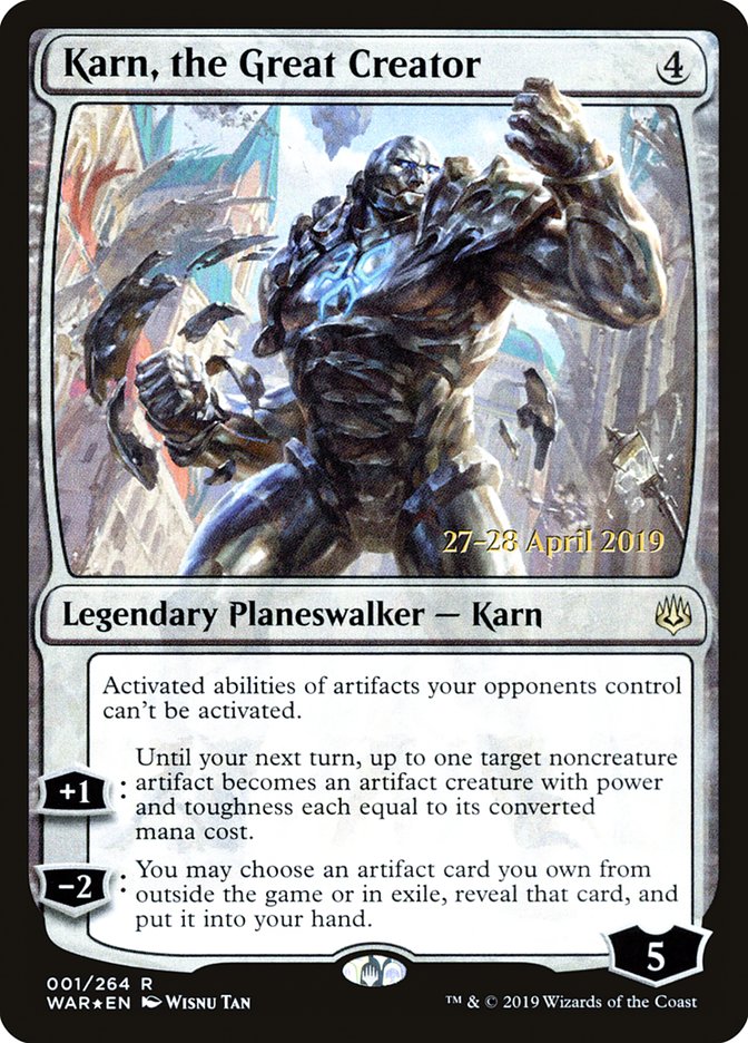 Karn, the Great Creator  [War of the Spark Prerelease Promos] | Black Swamp Games