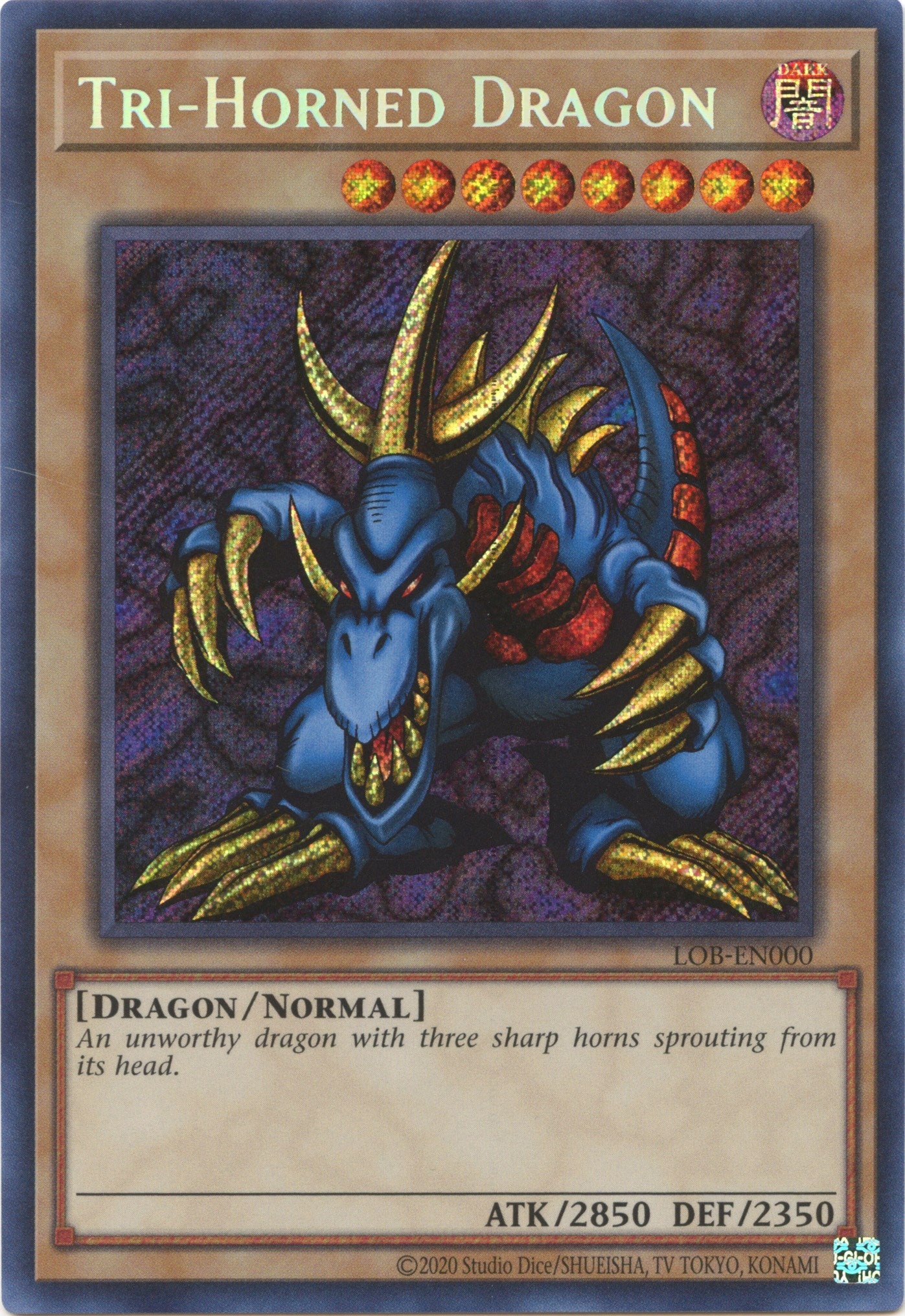 Tri-Horned Dragon (25th Anniversary) [LOB-EN000] Secret Rare | Black Swamp Games