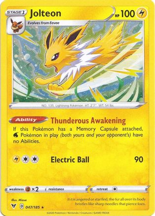 Jolteon (047/185) (Cosmos Holo) [Sword & Shield: Vivid Voltage] | Black Swamp Games