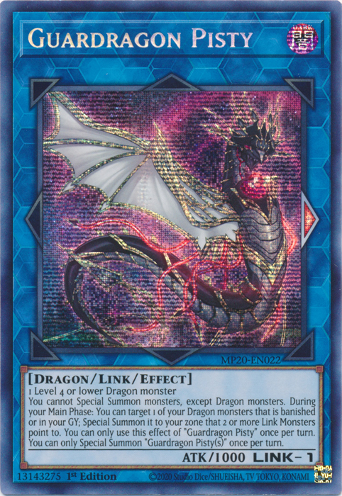 Guardragon Pisty [MP20-EN022] Prismatic Secret Rare | Black Swamp Games