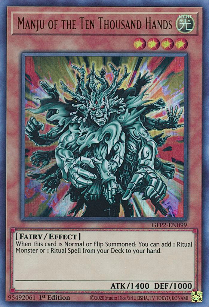 Manju of the Ten Thousand Hands [GFP2-EN099] Ultra Rare | Black Swamp Games