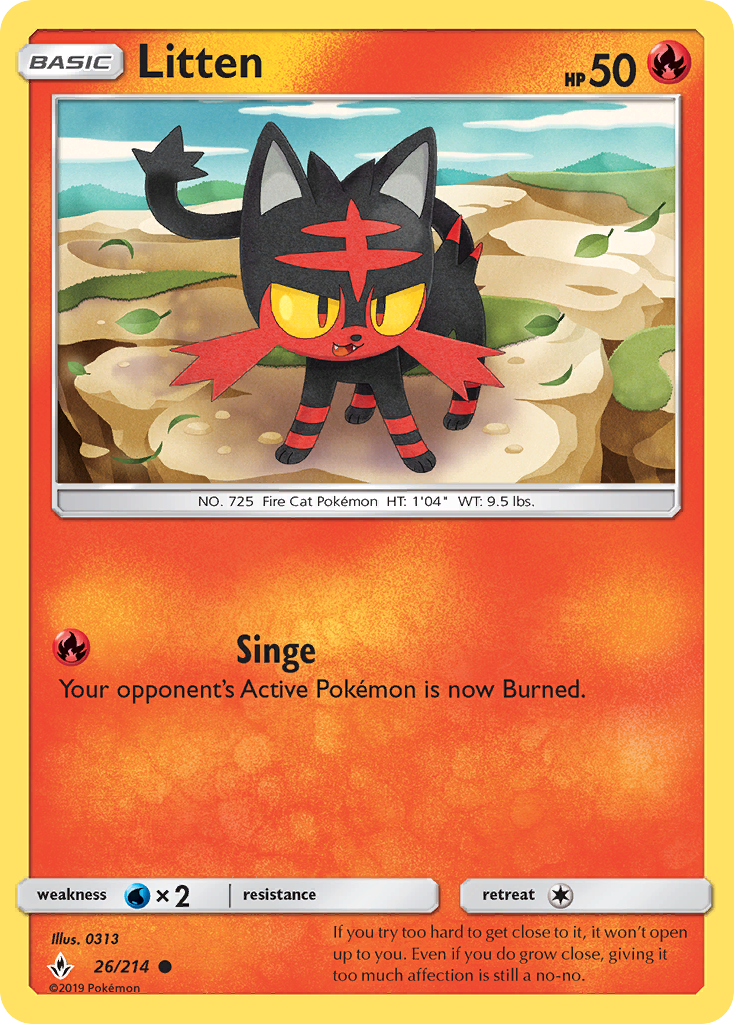 Litten (26/214) [Sun & Moon: Unbroken Bonds] | Black Swamp Games