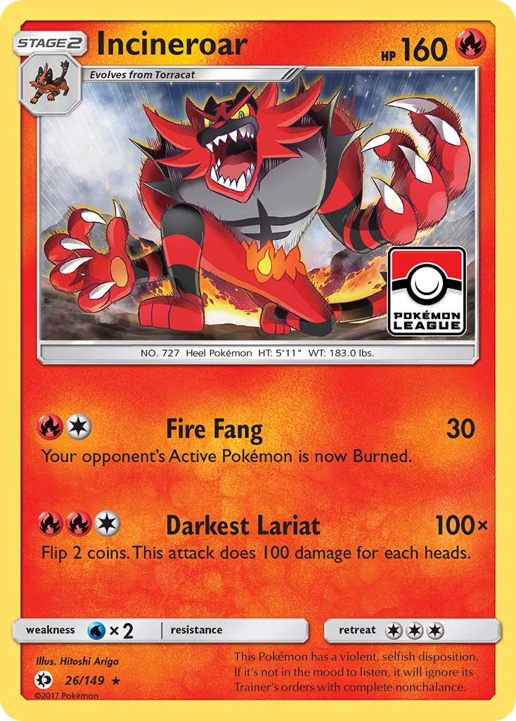 Incineroar (26/149) [Sun & Moon: Base Set] | Black Swamp Games