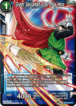 Great Saiyaman, Call of a Hero (BT14-040) [Cross Spirits] | Black Swamp Games