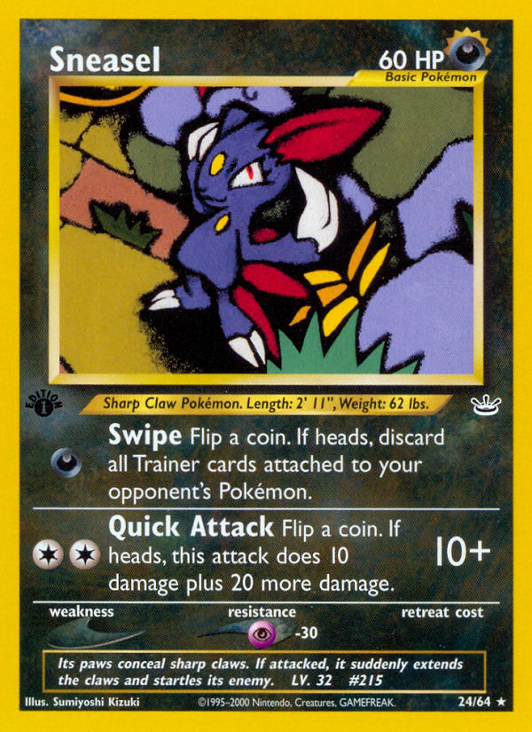 Sneasel (24/64) [Neo Revelation 1st Edition] | Black Swamp Games