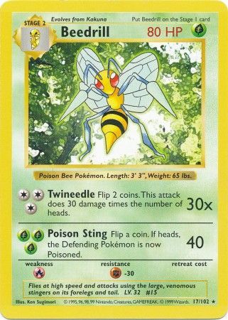 Beedrill (17/102) [Base Set Shadowless Unlimited] | Black Swamp Games