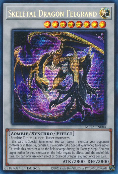 Skeletal Dragon Felgrand [MP23-EN084] Prismatic Secret Rare | Black Swamp Games