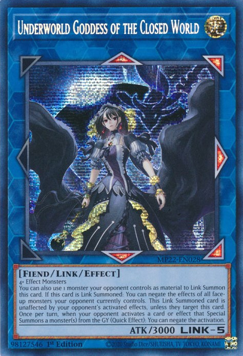 Underworld Goddess of the Closed World [MP22-EN028] Prismatic Secret Rare | Black Swamp Games