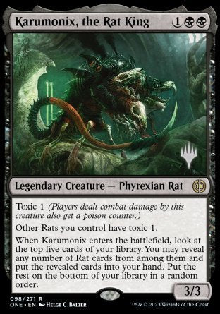 Karumonix, the Rat King (Promo Pack) [Phyrexia: All Will Be One Promos] | Black Swamp Games