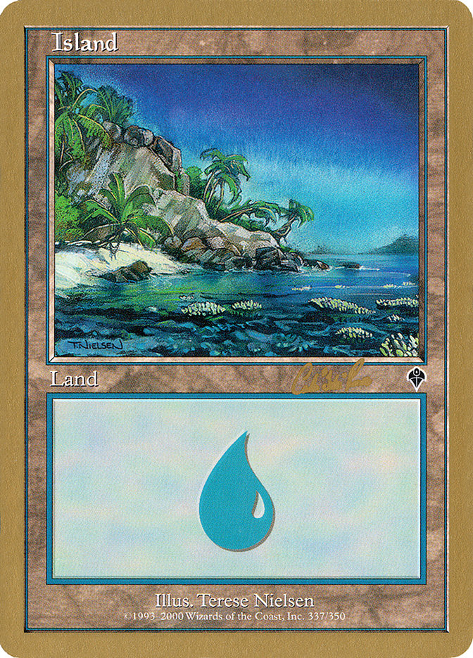 Island (cr337) (Carlos Romao) [World Championship Decks 2002] | Black Swamp Games